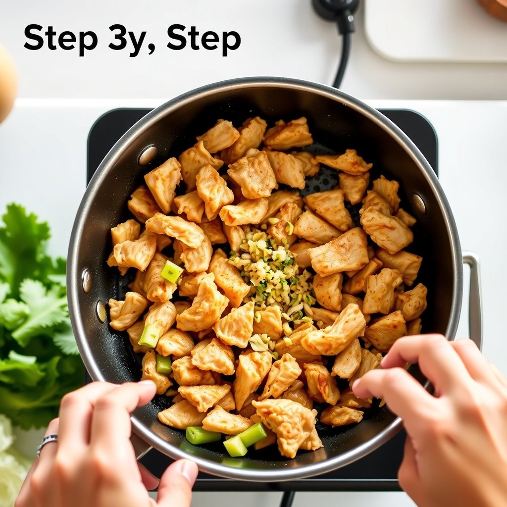 Step 3: making Copycat P.F. Chang's Lettuce Wraps Recipe copycat recipe