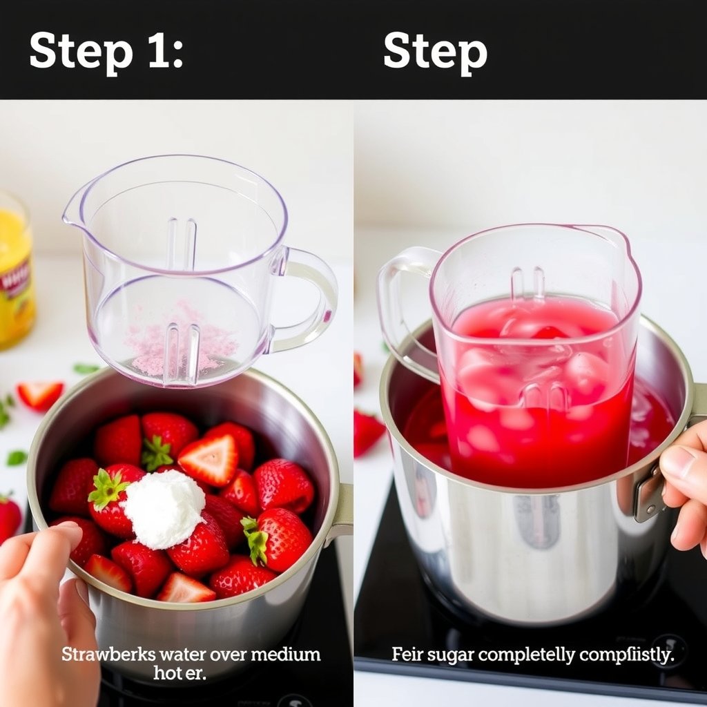 Step 1: making Copycat Starbucks Strawberry Acai Refresher copycat recipe
