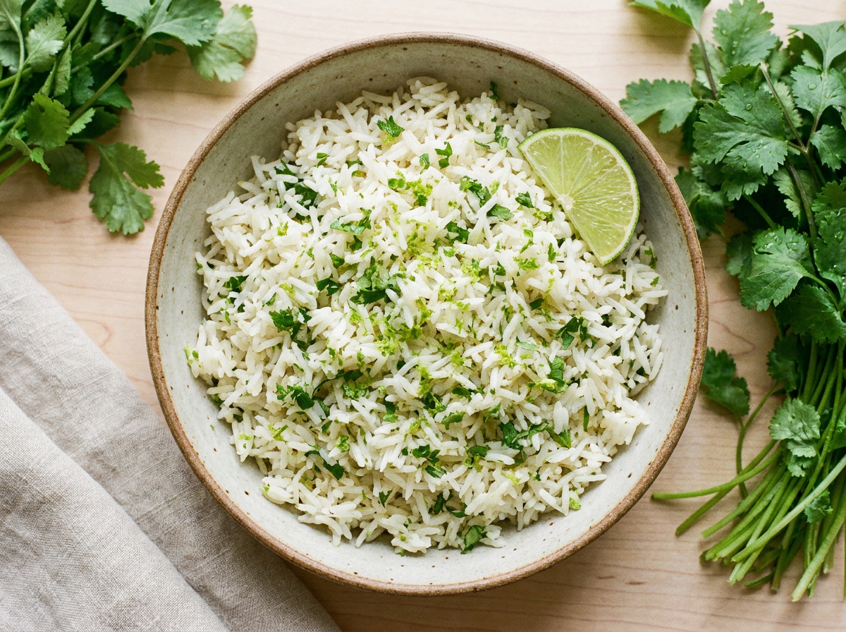 Copycat Chipotle cilantro lime rice in a bowl