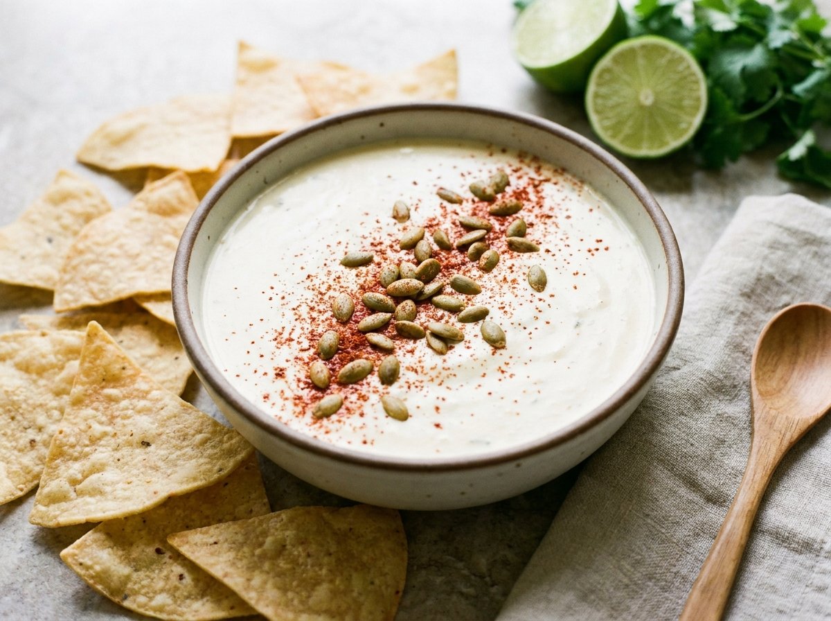 Copycat Chipotle queso blanco with chips