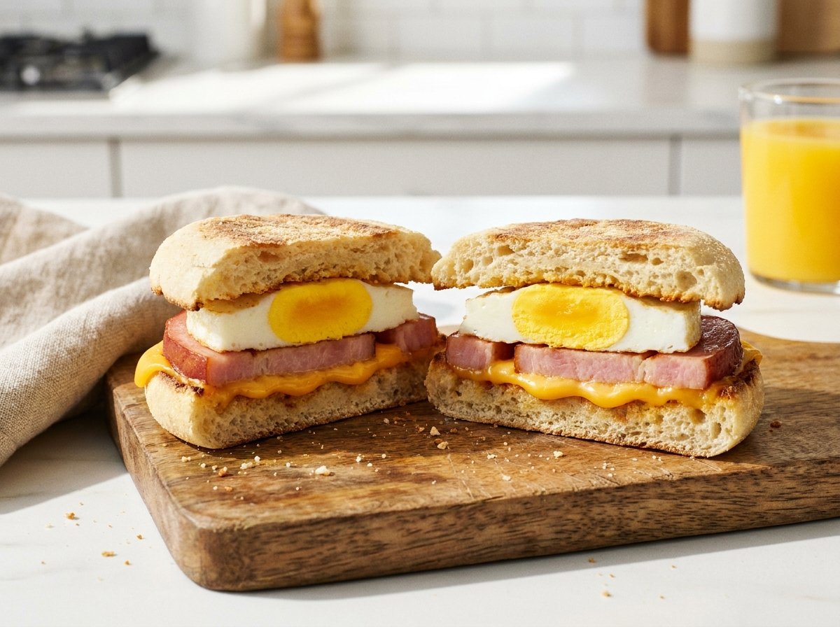 Copycat McDonald's Egg McMuffin breakfast sandwich