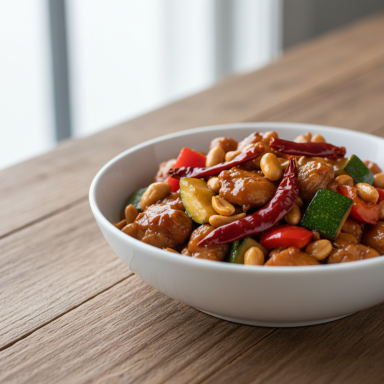 Copycat Panda Express Kung Pao Chicken with peanuts and chilies