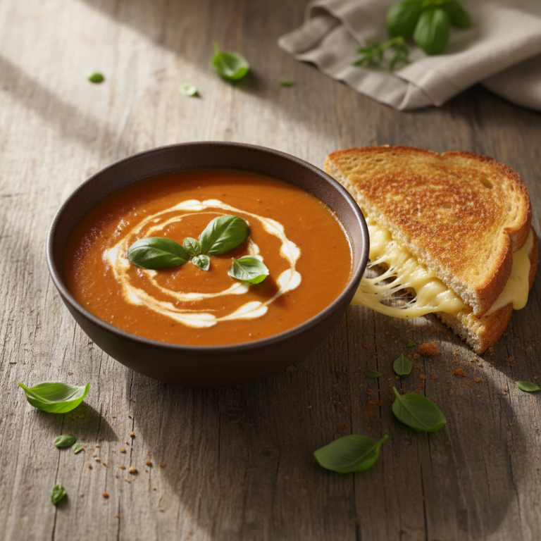 Copycat Panera Creamy Tomato Soup with basil