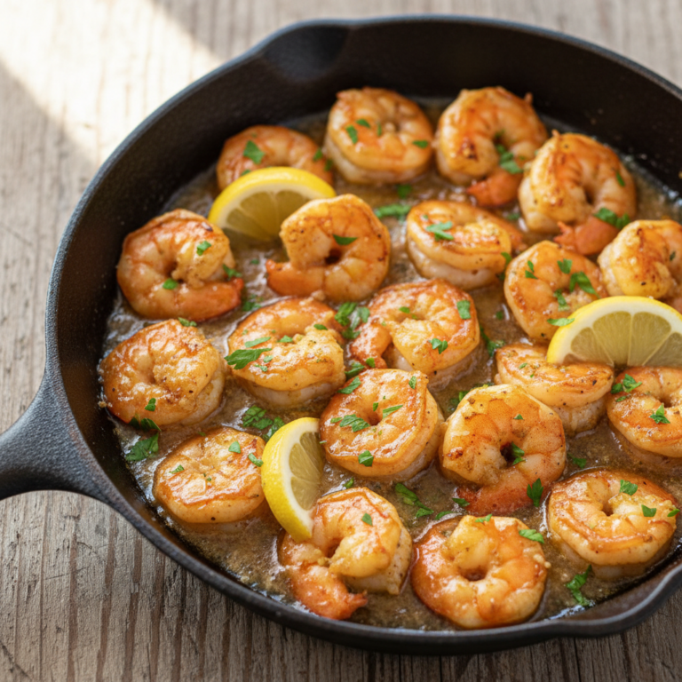 Copycat Red Lobster Shrimp Scampi in garlic butter