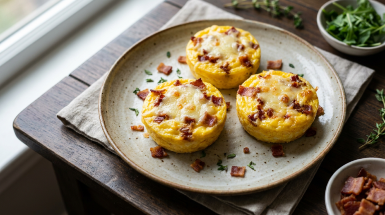 Copycat Starbucks Egg Bites with bacon and Gruyere