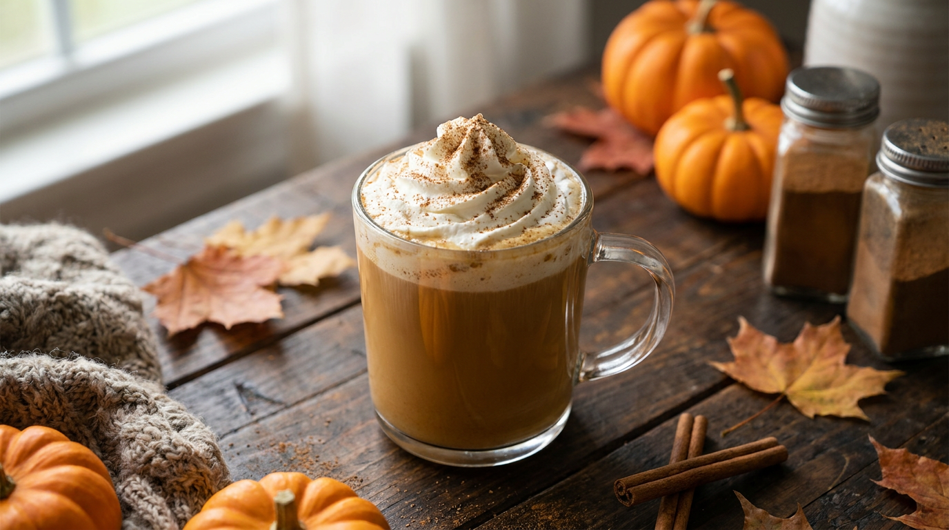 Copycat Starbucks Pumpkin Spice Latte with whipped cream