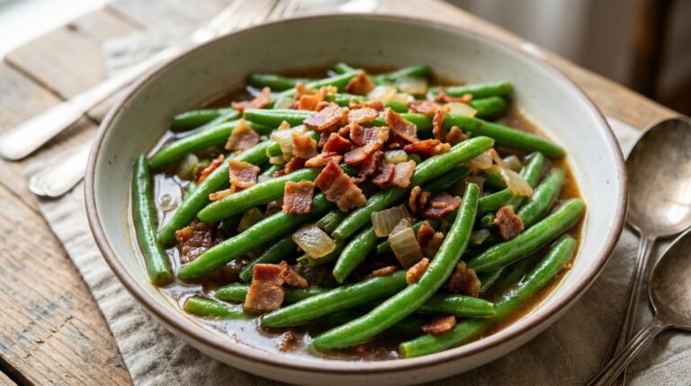 Copycat Texas Roadhouse Green Beans with bacon