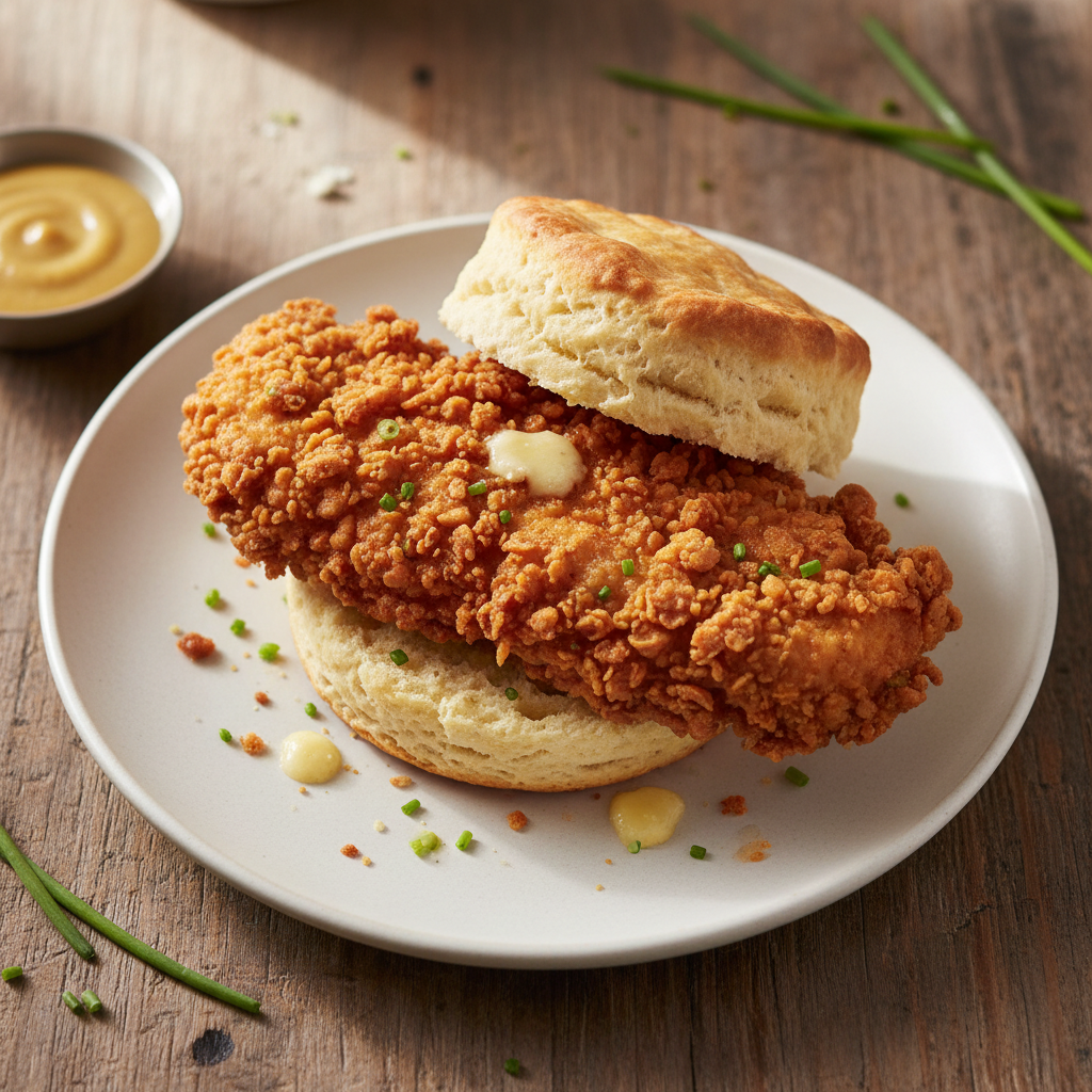Copycat Chick-fil-A Chicken Biscuit breakfast sandwich