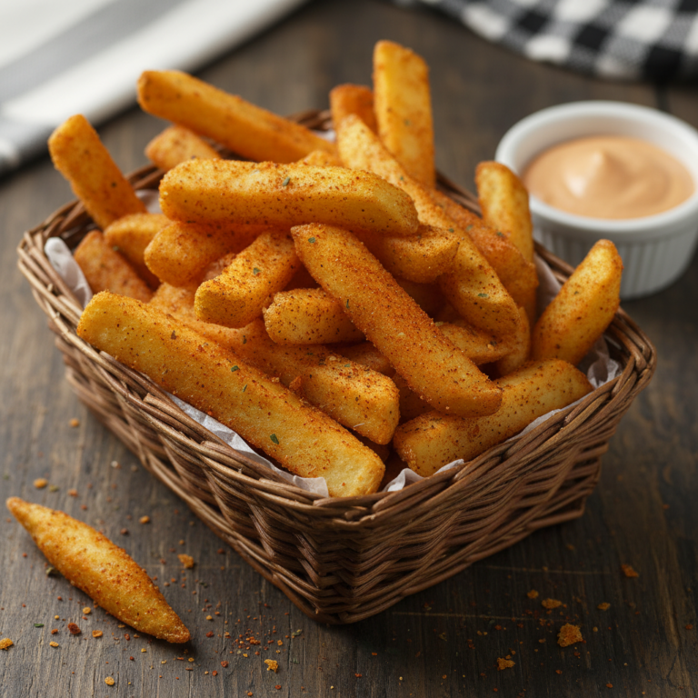 Copycat Popeyes Cajun Fries crispy and spiced