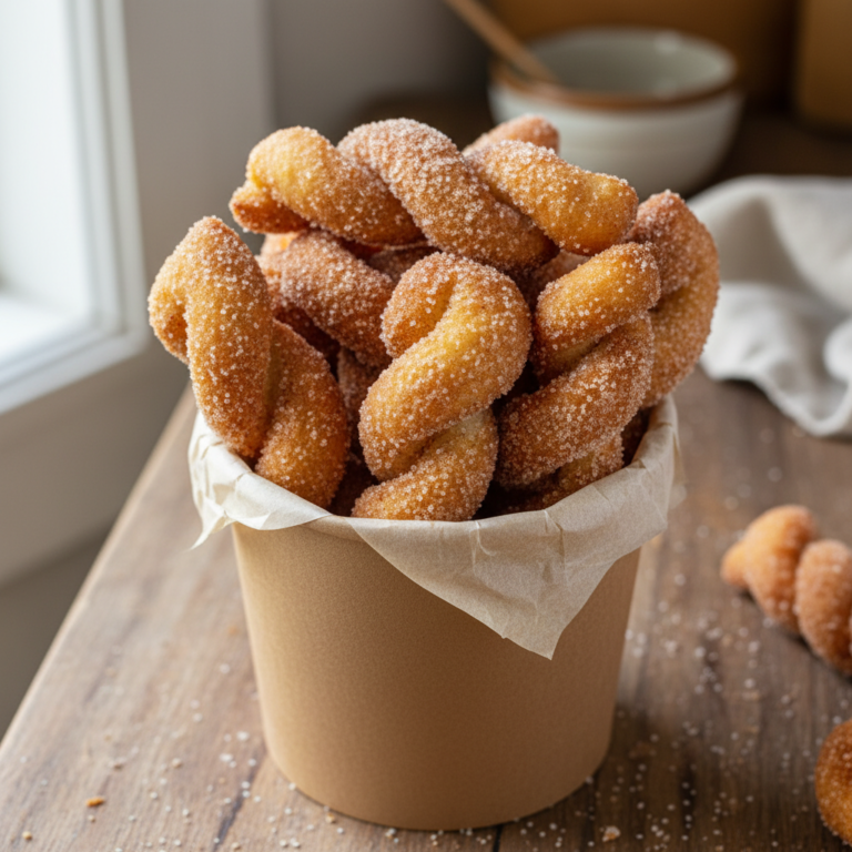 Copycat Taco Bell Cinnamon Twists puffy and sweet